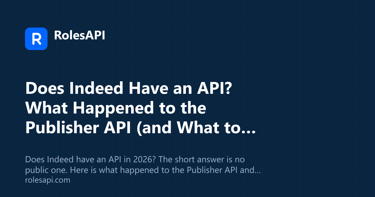 Cover image for the RolesAPI explainer on whether Indeed has an API