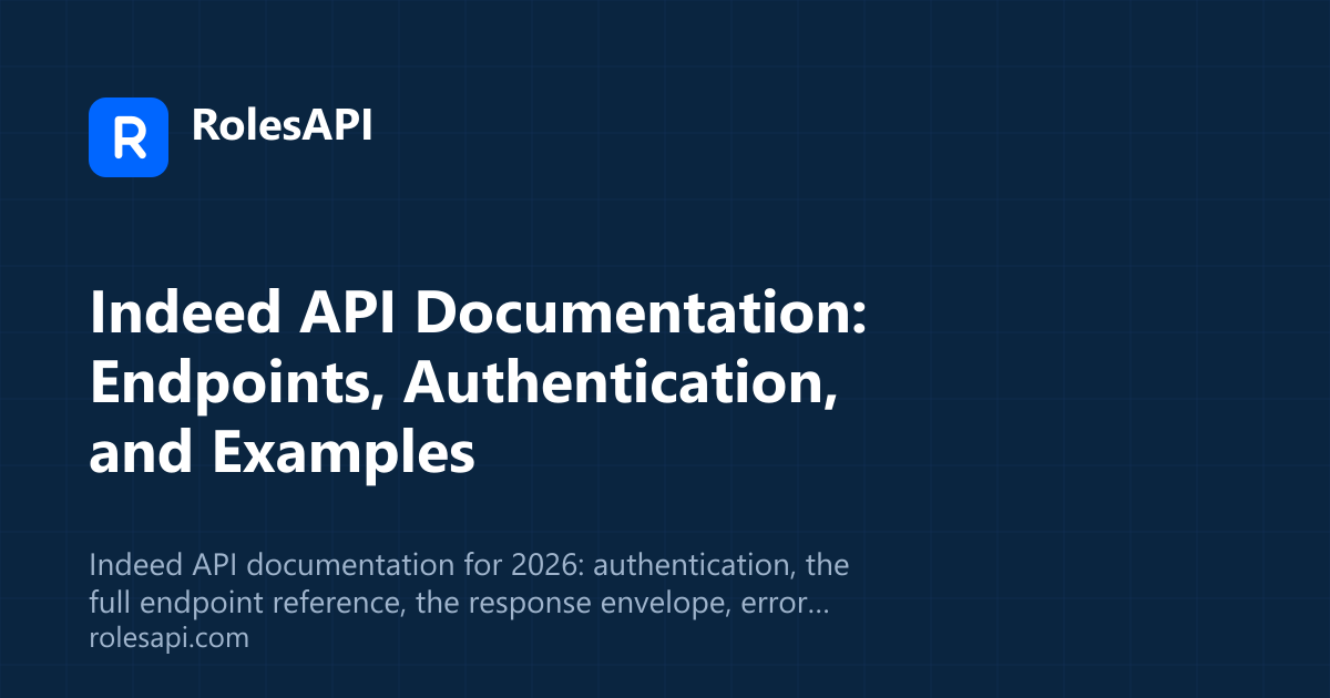 Cover image for the RolesAPI Indeed API documentation guide